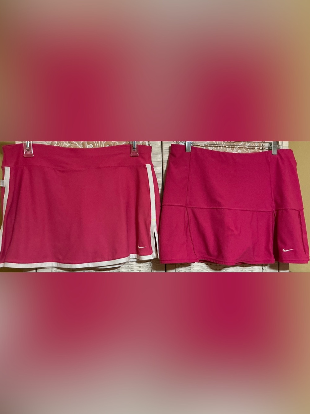 Nike Women's Hot Pink Athletic Skort with White Trim